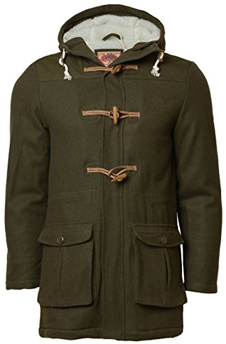 Tokyo Laundry Men's Wool Mix Melton Jacket Coat Parka Fleece Lined X-Large Forest Green