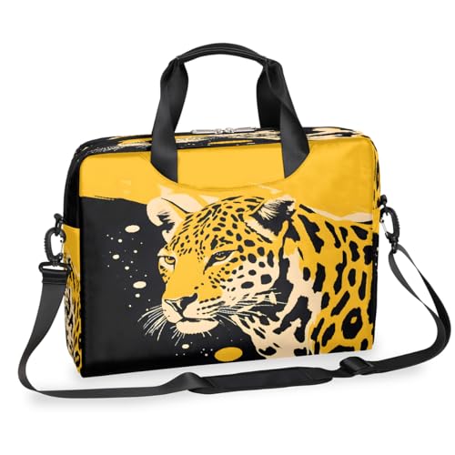 Maletín para laptop 15.6-16 pulgadas estampado leopardo amarillo miniatura 1