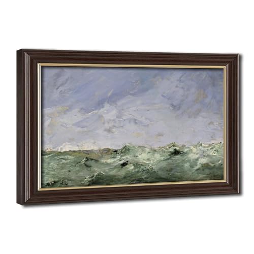 Impression sur toile océan bleu vert August Strindberg - Cadre à suspendre 61x91cm