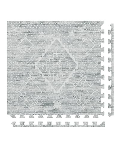 House of Noa Baby Play Mat – 4x6 Willow Ula – Set of 6 Tiles – Cushioned EVA Foam Play Mat for Floor, Soft Interlocking Baby Crawling Mats for Hard Floors