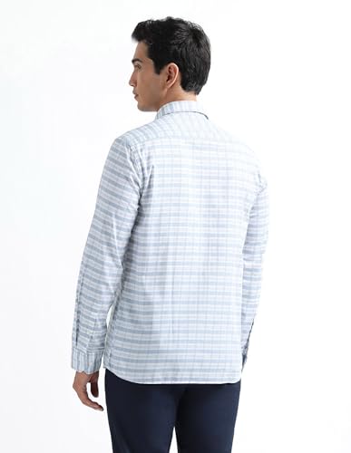 Image of Arrow Checked Slim Fit Mens Formal Shirt - Cotton, Breathable & Comfortable, Full Sleeves Shirts for Men