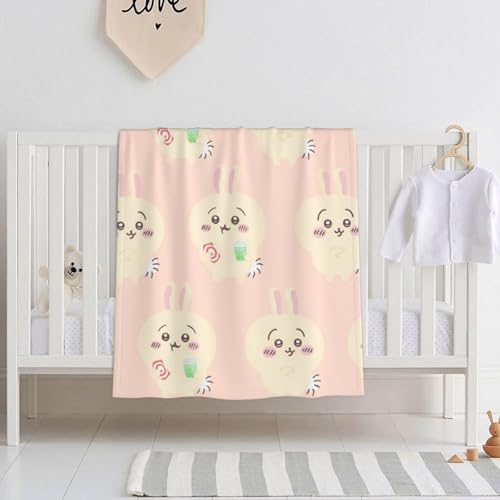 毛布 ちいかわ うさぎ ブランケット 大判 軽量 フランネル 超極細繊維 ふわふわ 肌に優しい 抗菌防臭 静電防止 エアコン対策 多機能 通気性 ひざ掛け 掛け毛布 膝掛け 洗濯可能 四季通用 しゃれ 誕生日プレゼント 76*101cm