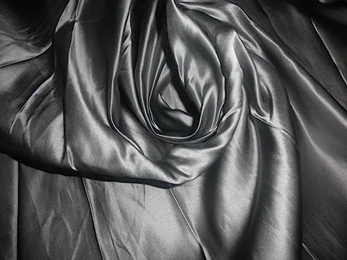 Satin de soie gris argenté en 147,3 cm pour robe de soirée chic