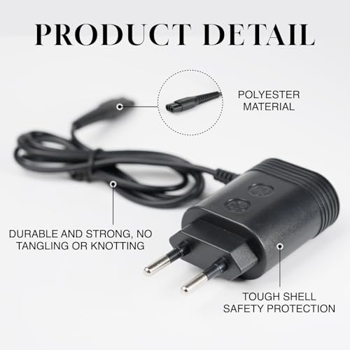 4.3V Philips Scheerapparaat Oplader A00390, Compatibel met Philips One Blade Scheerapparaat, Series QP2721 QP2821 QP252, MG7745, MG7720, QP6510, S5588, 1,2m Oplaadkabel, Vervangende voeding voor - Afbeelding 4
