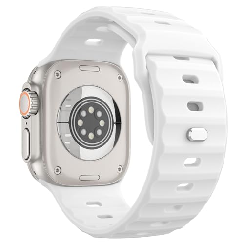 Ya en manzanajugosa.com: MoKo Ocean Correa para Apple Watch Ultra 3/2/1 49mm,S11/S10 46mm,9/8/7 45mm,SE3/SE2/SE/6/5/4 44mm,3/2/1 42mm,Silicona Pulsera Deportiva Correa para Hombres y Mujeres, Blanco