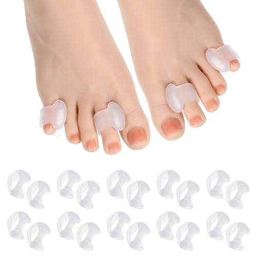 10 Pack Toe Spacers for Overlapping Toe, Gel Toes Spacers Straightener Hammer Toes Corrector for Feet Gel ToeSeparators for Men and Women Bunion Spacer Separators for Overlapping ToeWomen