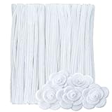 Ideen mit Herz | 100 Chenille-Drähte | weiß | Pfeifenreiniger zum Basteln | weiße Pfeifenputzer | 30 cm lang | Ø 6 mm