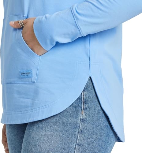 Life is Good - Jaqueta feminina Woodcut Moon Stars Crusher-Flex, Cornflower Blue, P