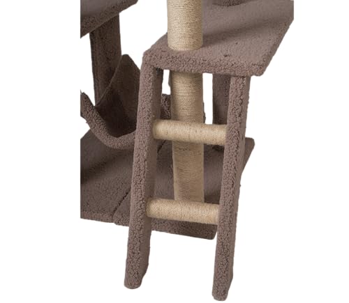 Image of Wudyhub Cat Tree Indoor Climbing Activity Tower with Scratching Posts | Cat-31-Brown | 67x48x63 cm