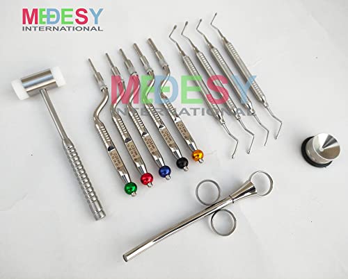 Sinus Lift Osteotome Offset Concave Tip Sinus Lift Implant Bone Preparation With Lucas Curette And Mallet 12 Pcs Dental Instruments By Medesy #TOP1