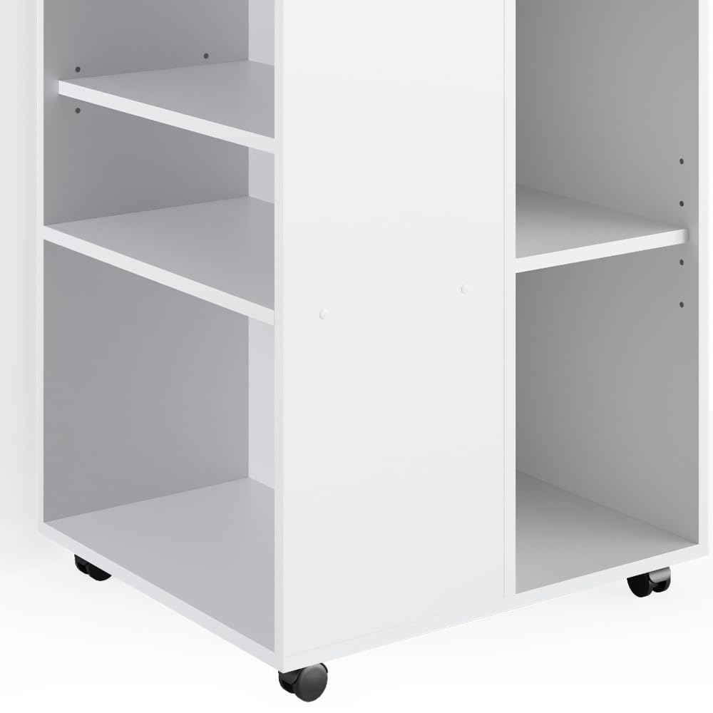 Vicco Rollcontainer, Weiß, 59.4 x 52.6 cm, flexibel einsetzbar mit Rollen für Mobile Nutzung