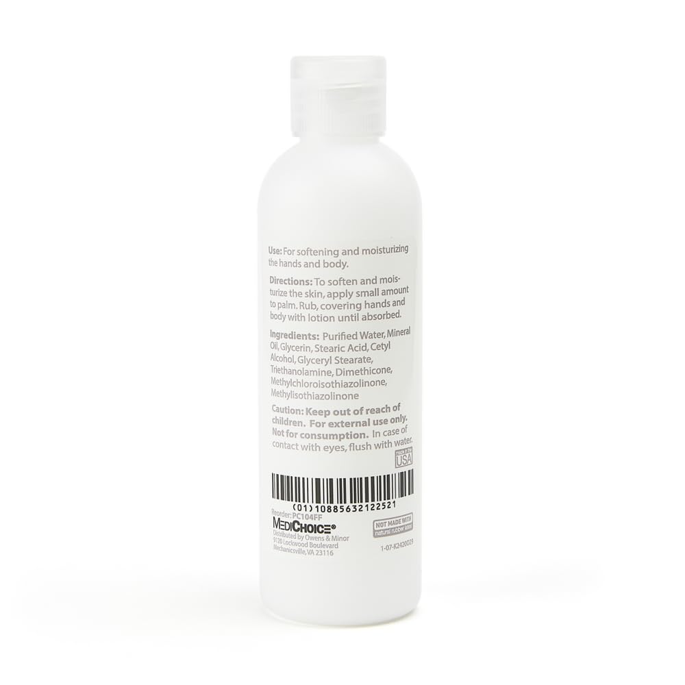 MediChoice Moisturizing Hand and Body Lotion for Sensitive Skin Fragrance-Free Flip-Top Bulk Travel Size 4 oz. Mini Lotions for Dry Hands and Body PC104FF Case 96