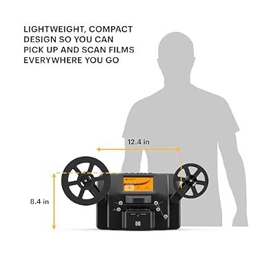 KODAK REELS 8mm & Super 8 Films Digitizer Converter with Big 5 Screen, Scanner Converts Film Frame by Frame to Digital MP4 Files for Viewing, Sharing & Saving on SD Card for 3 4 5 7 and 9 Reels
