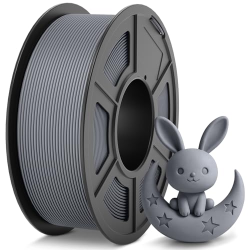 TECBEARS PLA 3D Printer Filament Macaron Color Filament Neatly Wound PLA Filament 1.75mm Dimensional Accuracy +/- 0.02mm Fits Most FDM Printers 1KG Spool (2.2lbs) Grey
