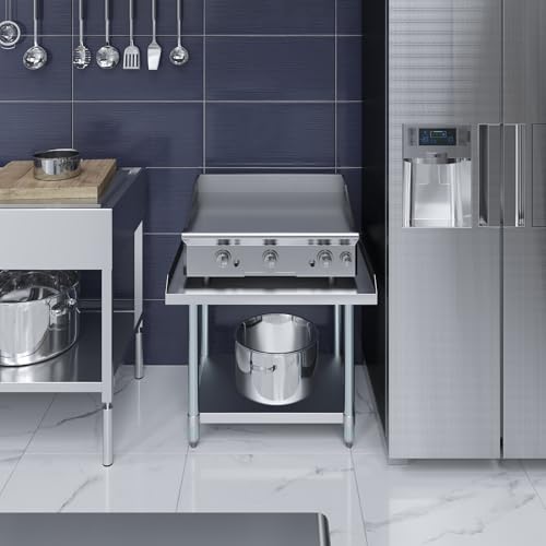 Image of AmGood Stainless Steel Equipment Stand - Heavy Duty, Commercial Grade, with Undershelf, NSF Certified (24 inch Width x 30 inch Length)