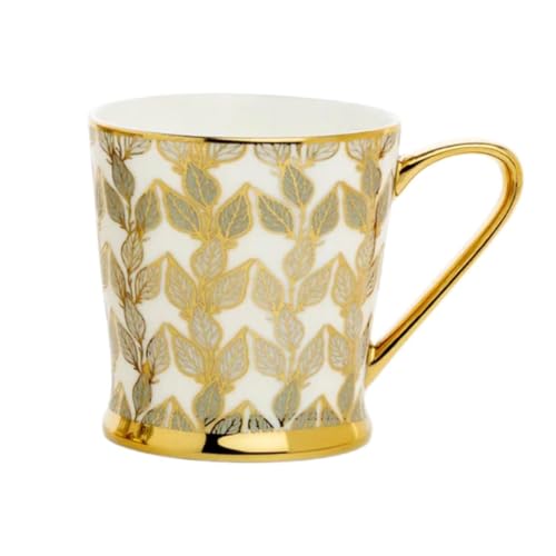 Image of Clay Craft Fine Ceramic Tea Cups Set of 6| 180 Ml Gold Print Cups with Handle | Elegant Design for Tea| Coffee| Home| Office & Gifting