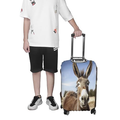 Housse de protection valise Funny Donkey élastique anti-rayure blanche taille S