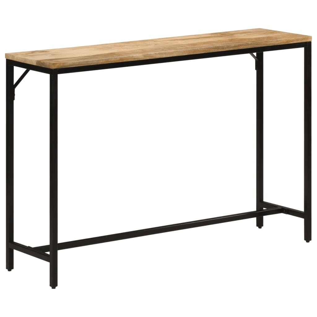 SXZenSpace Console Table 110x30x75 cm Solid Rough Mango Wood and Iron, Rustic Hallway Sofa Side for Living Room Entryway Bedroom
