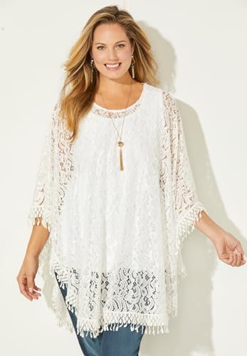 Catherines Women's Plus Size Anywear Stretch Lace Poncho 5