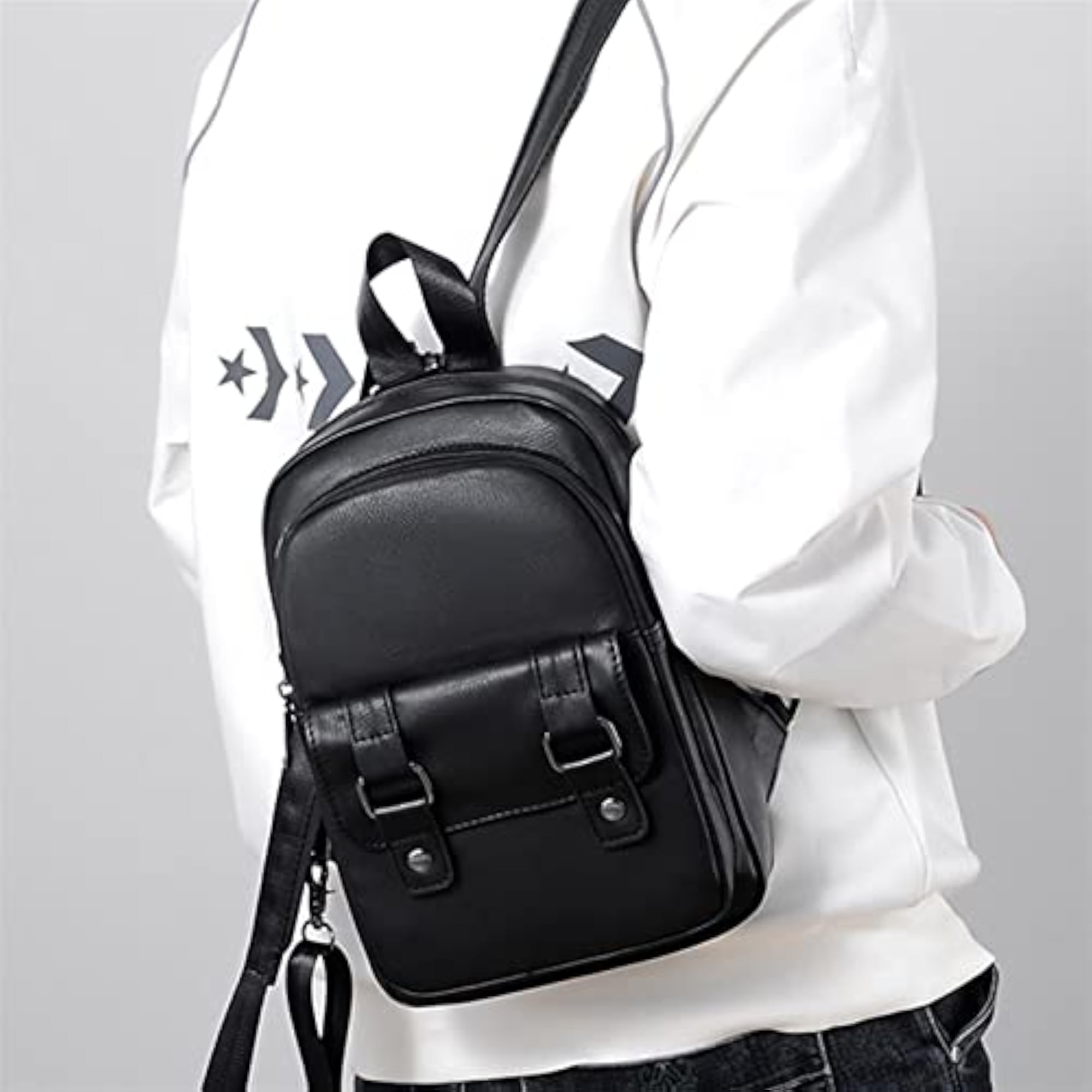 Small Synthetic Leather Mini Backpack for Travel