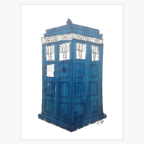 Image of Tardis - Dr Who 5" Removable Magnetic Bumper Sticker | Heavy-Duty Vehicle Magnet