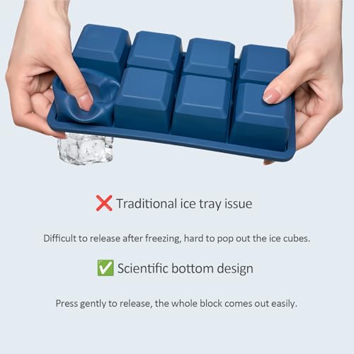 2 Pack Moldes de Silicona para Cubos de Hielo 2 Pulgadas miniatura 4