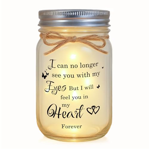 Sympathy Gifts for Loss of Loved One, Memorial Mason Jar Light, Bereavement Gift for Grieving Friends & Family, In Memory of Mom Dad Husband Wife, Remembrance Home Decor