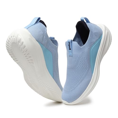 Image of YOHO Knitted Slip-Ons for Women |Lightweight, Stylish, Breathable Casual Loafer Shoes |Extra Soft Insole & Shock Absorbing for Walking Without Lace Ladies SOS-112