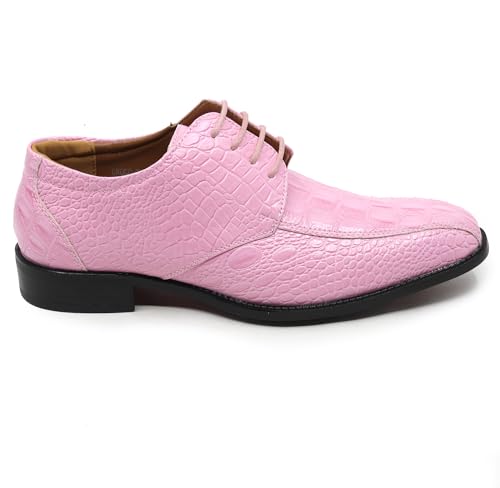 Image of Men's Alligator Crocodile Print Oxford Fashion Lace Up Dress Shoe croco-03