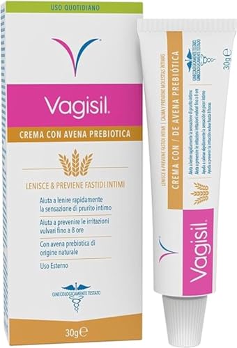 Vagisil Crema Intima Donna Naturale, Idratante e Lenitiva per Irritazioni Intime con Avena Prebiotica, Protegge e Previene Prurito e Bruciore Intimo, 30 g