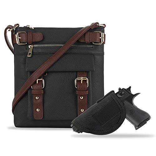 Jessie & James 2 Toned Belt Concealed Carry Crossbody Bag with Lock and Key