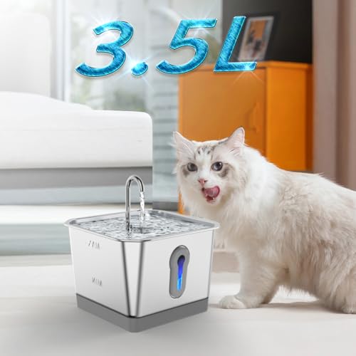 Fuente automática de agua para gatos acero inox 3.5L miniatura 4