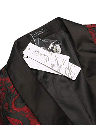 image for COOFANDY Mens Floral Tuxedo Jacket Paisley Shawl Lapel Suit Blazer Jac