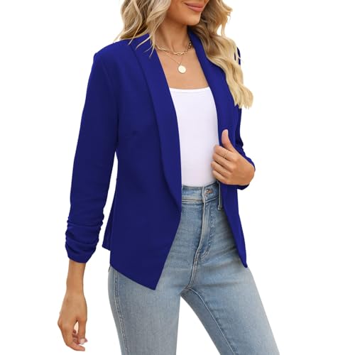 Image of POGTMM Women 3 /4 Sleeve Blazer Open Front Cardigan Jacket Work Office Blazer