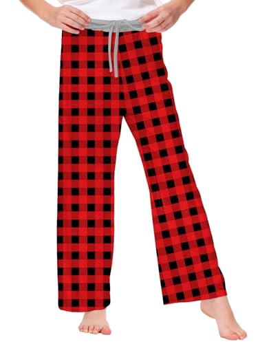 Image of Remimi Girl Boy Plaid Pants Drawstring Summer Casual Loose Bottoms 5-14 Years