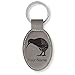 LaserGram Oval Keychain, Kiwi Bird, Personalized Engraving Included (Gray)