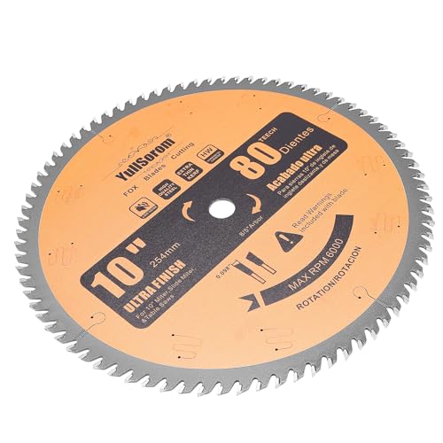 Image of 10 inch Miter /Table Saw Blade, 80 Teeth ATB Tungsten Carbide Saw Blades with 5 /8 inch Arbor for Wood, Aluminum, PVC Pipe and Plastic Cutting