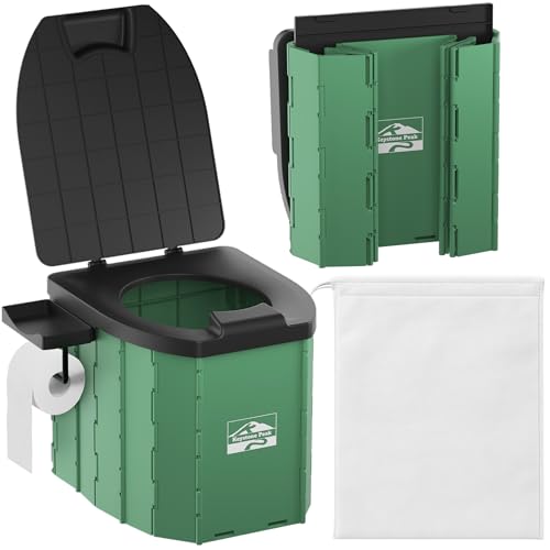 Keystone Peak Portable Camping Toilet – Foldable Travel Potty for Adults | Compact & Sturdy Porta Potty for Camping, Hiking, Car Trips & Emergencies – Comfort Anywhere