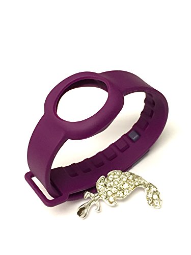 NICKSTON 1pc Purple Color Replacement Strap Compatible with Jawbone UP Move Only/No Tracker/Wireless Activity Bracelet Sport Wristband Bracelet Sport Arm Band Armband + Nice Crystals Feather Brooch