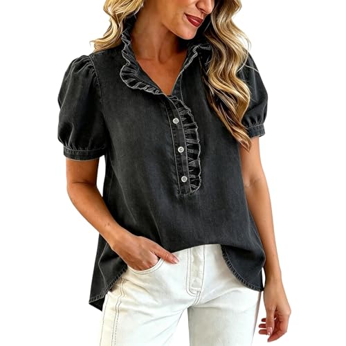 Chemisier en jean pour femme tenue d'été quotidienne loisirs