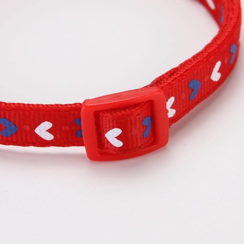 Image of Cat Collars Breakaway with Bell & Love Design,Kitten & Small Dogs Soft Adjustable,Safe,Solid & Protection for Cats & Puppies,Cute Kitty Neckband with Love Design - (RED),140x20 cm