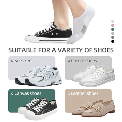 Image of Women's Ankle Cotton Socks Low Cut Athletic Running Soft Thin No Show White Socks 6 Pairs (6, Multi color)