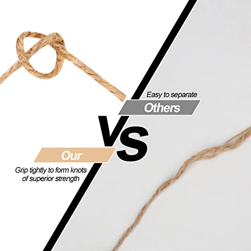 984 Ft Natural Jute Twine, Twine String, 3Ply Thin Ribbon Hemp Twine, Twine For Gardening Plant Gift Wrapping Art Wedding Decoration Packing String Bulk (3 Roll) #TOP3