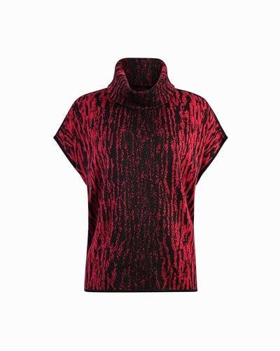 Image of Anne Klein Women's Cape Sleeve Mockneck Animal Print Tunic Top