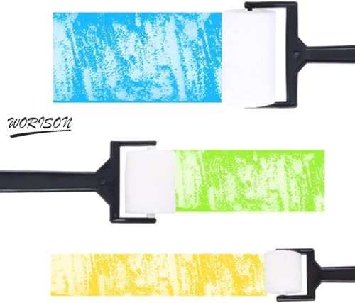 Image of Worison 3 Piece Set White Synthetic Sponge Brush Foam Painting Roller Brush for Drawing,Canvas Painting