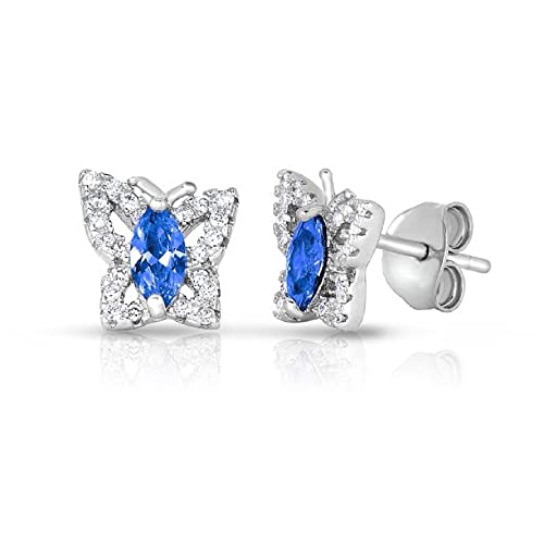 Marquise Cut Topaz Butterfly Stud Earrings #TOP25