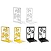 2Pieces Metal Book End for Shelves Decorative Bookends Heavy Duty Book End Book Stopper Slip Resistant Bookends for Home