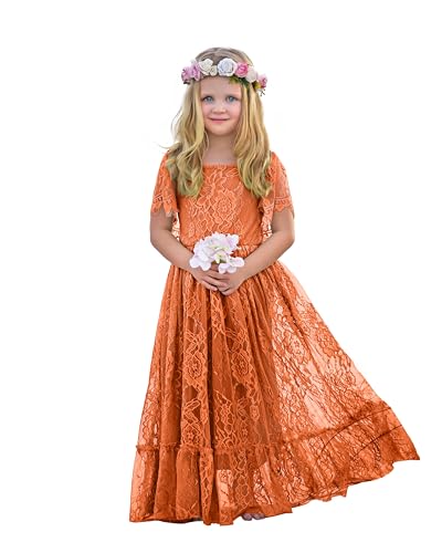 Flower Girl Dress Lace Boho Toddler Dresses Backless Ruffle Maxi Girl Dress for Wedding Holiday Beach Party3