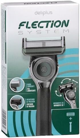 Maquinilla de afeitar Flection System 6 hojas Deliplus + 1 paquete de 4 cuchillas de recambio incluidas