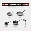 T-Fal Ultimate Hard Anodized Ceramic Nonstick 8 Piece Cookware Set, Oven Safe Up to 400°F, Dishwasher Safe, Pots and Pans Set, Includes Frying Pans, Saucepan, Cooking Utensils, Stone #1